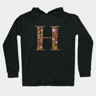 Retro Floral Letter H Hoodie